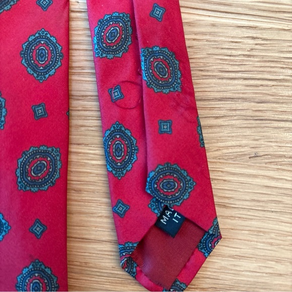 Men's Vintage LANVIN Italy Red Ties 100% Silk (2)‎ - Picture 5 of 6